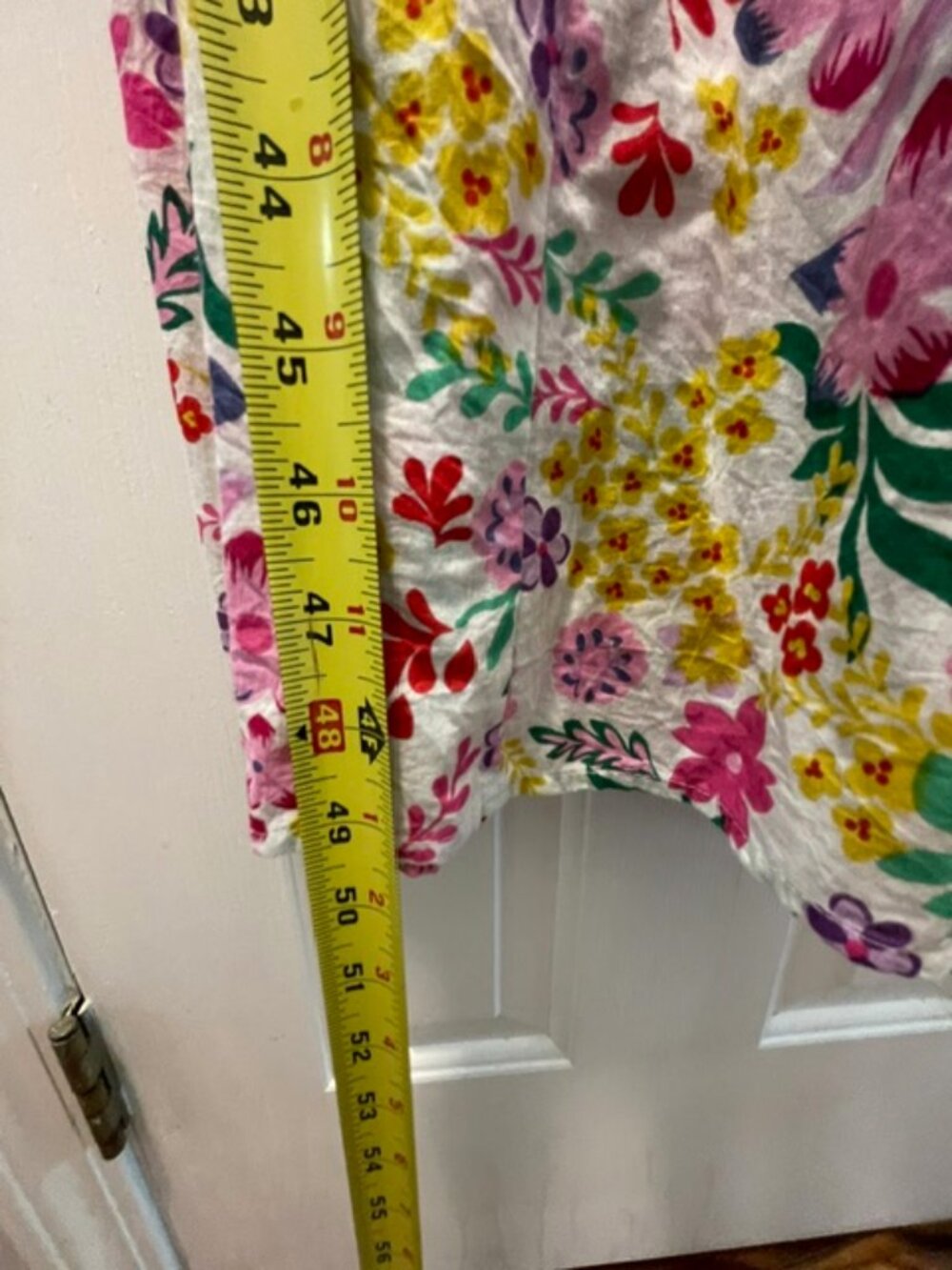 THML Women's Strap Floral Smocked Maxi Dress, Pink Green, Size M - Picture 5 of 8